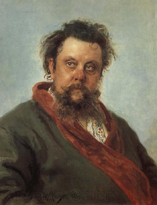 Ilya Repin Portrait of Modest Moussorgski France oil painting art